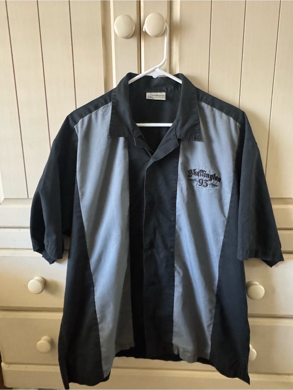 Disney Black and Gray Retro Button-Down Camp Shirt